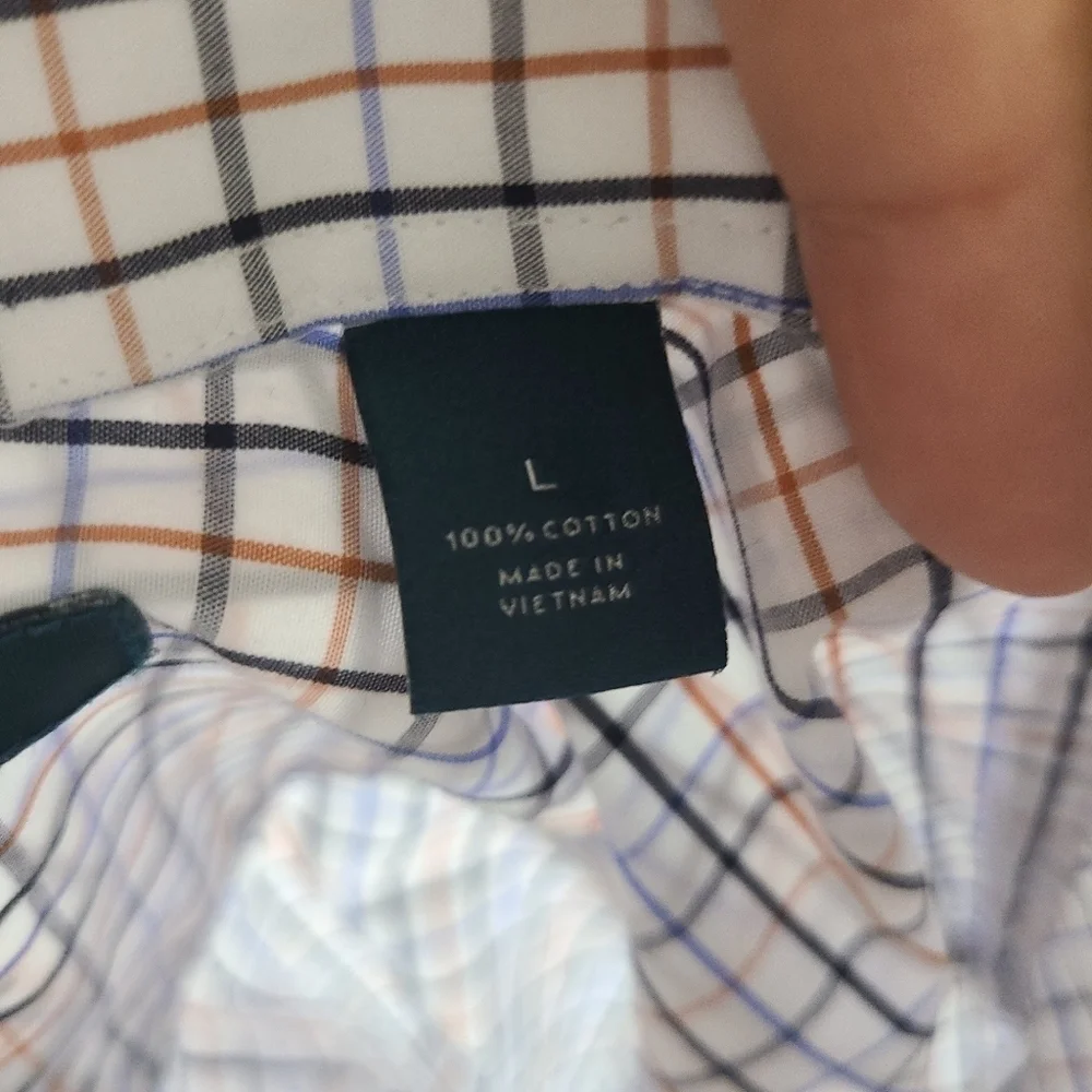 Perry Ellis Slim Fit Multi-Color Long Sleeve‎ Dress Shirt Size Large Check